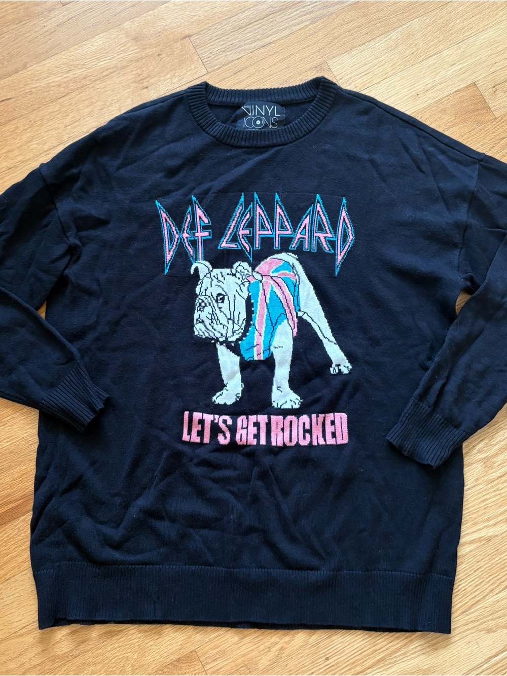 Vinyl Icons Def Leppard 'Let's Get Rocked' Crewneck Sweater - Black